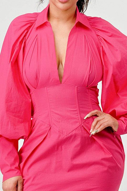 PUFF SLEEVES HEM DRESS - Shop Style & More | Fresh Looks, Everyday Deals & Free Shipping