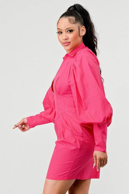 PUFF SLEEVES HEM DRESS - Shop Style & More | Fresh Looks, Everyday Deals & Free Shipping