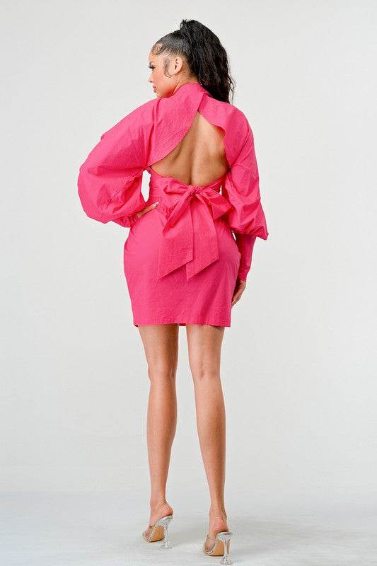 PUFF SLEEVES HEM DRESS - Shop Style & More | Fresh Looks, Everyday Deals & Free Shipping