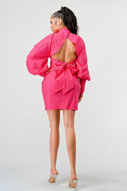 PUFF SLEEVES HEM DRESS - Shop Style & More | Fresh Looks, Everyday Deals & Free Shipping