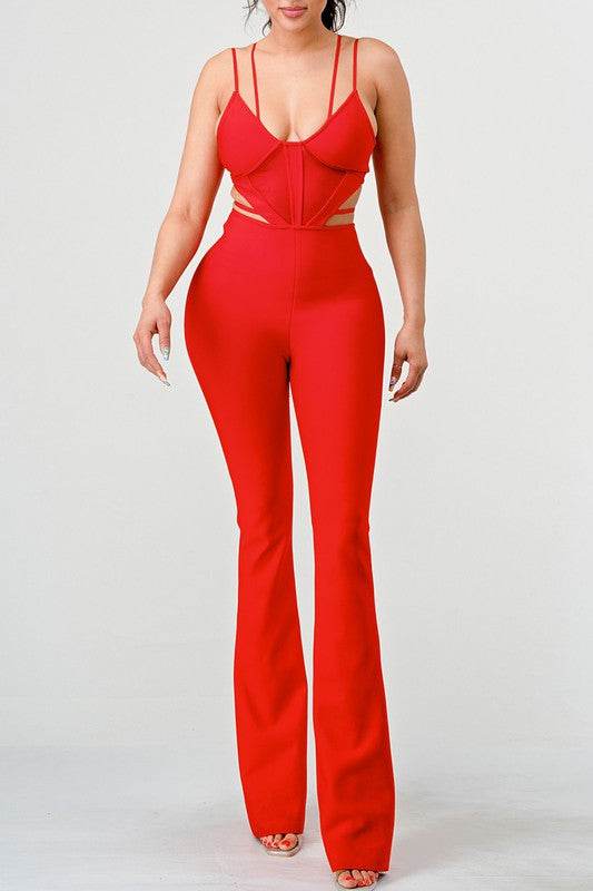 DOUBLE SPAGHETTI STRAP BODYCON JUMPSUIT - Shop Style & More | Fresh Looks, Everyday Deals & Free Shipping