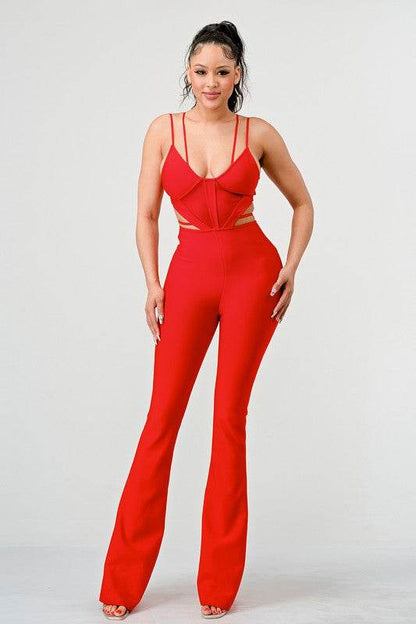 DOUBLE SPAGHETTI STRAP BODYCON JUMPSUIT - Shop Style & More | Fresh Looks, Everyday Deals & Free Shipping
