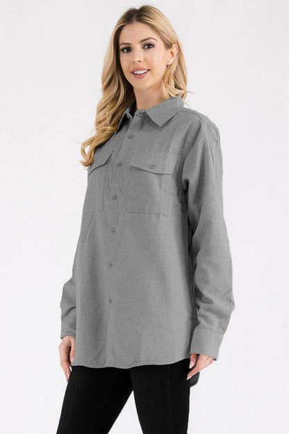 Womens Boyfriend Solid Flannel Shirt - Shop Style & More | Fresh Looks, Everyday Deals & Free Shipping