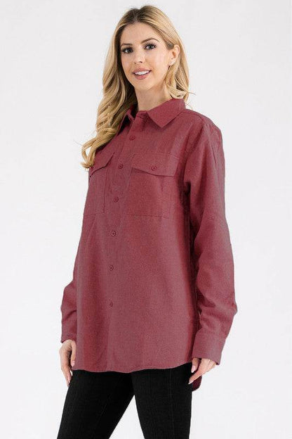 Womens Boyfriend Solid Flannel Shirt - Shop Style & More | Fresh Looks, Everyday Deals & Free Shipping