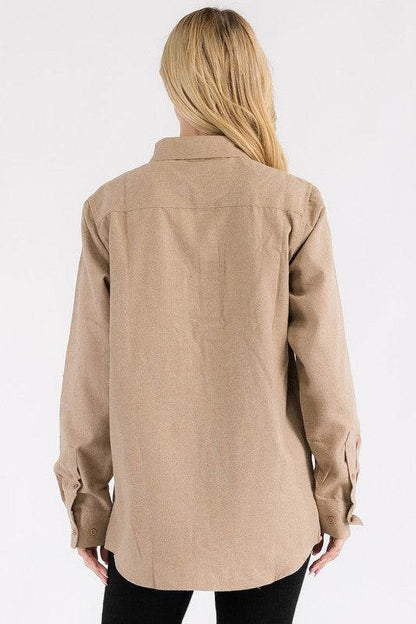 Womens Boyfriend Solid Flannel Shirt - Shop Style & More | Fresh Looks, Everyday Deals & Free Shipping