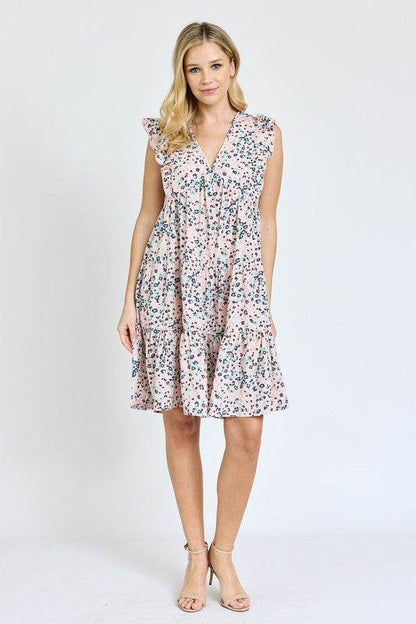 Leopard Flutter Sleeve V Neck Dress - Shop Style & More | Fresh Looks, Everyday Deals & Free Shipping