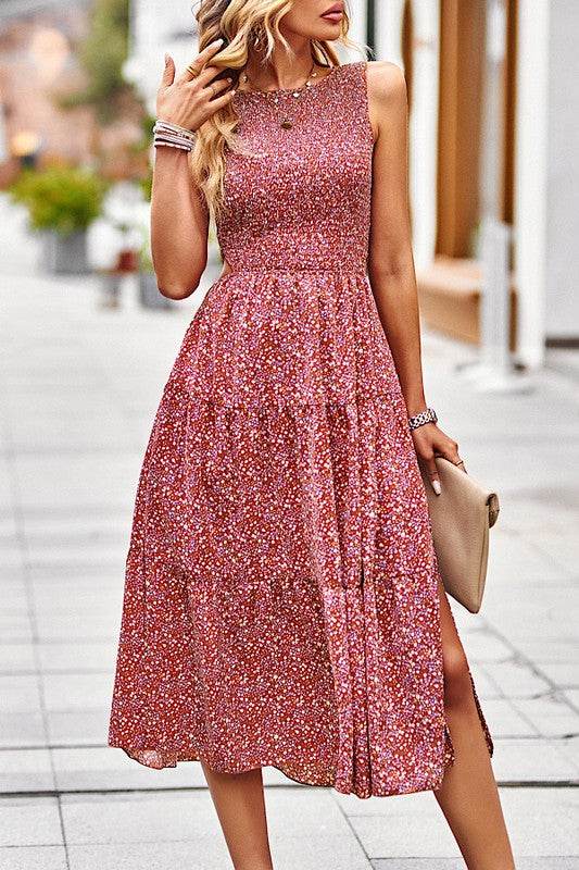 Smocked tiered midi dress - Shop Style & More | Fresh Looks, Everyday Deals & Free Shipping