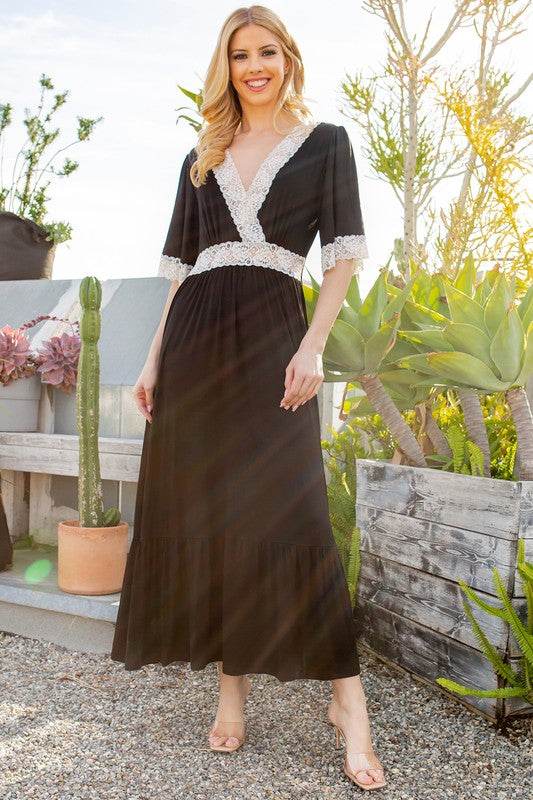 Lace trimmed Detailed Tiered Dress - Shop Style & More | Fresh Looks, Everyday Deals & Free Shipping