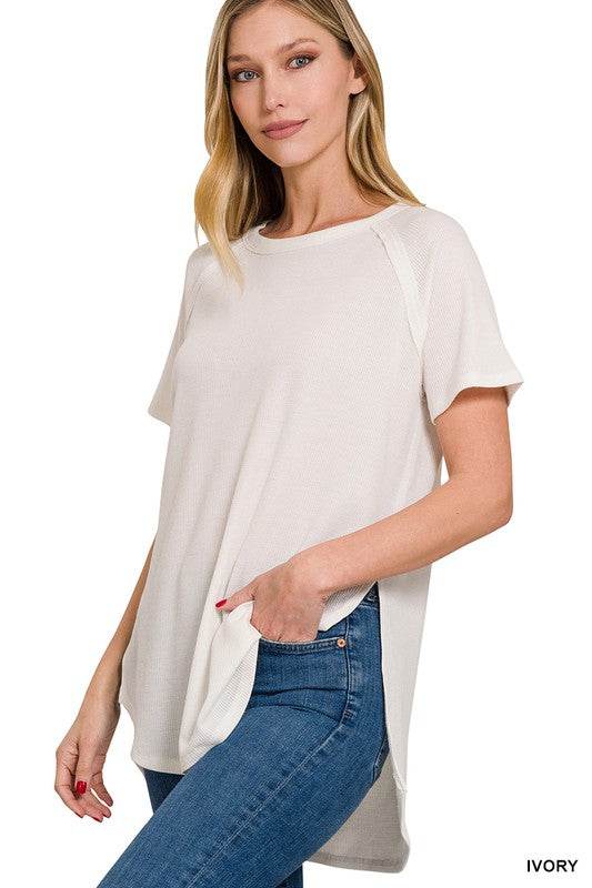 Melange Baby Waffle Short Sleeve Top - Shop Style & More | Fresh Looks, Everyday Deals & Free Shipping