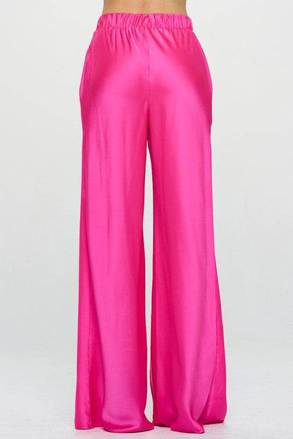 Stretch Satin Pants w/ Elastic Waist and Pockets - Shop Style & More | Fresh Looks, Everyday Deals & Free Shipping