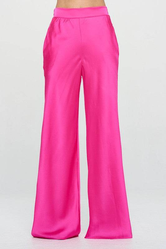 Stretch Satin Pants w/ Elastic Waist and Pockets - Shop Style & More | Fresh Looks, Everyday Deals & Free Shipping