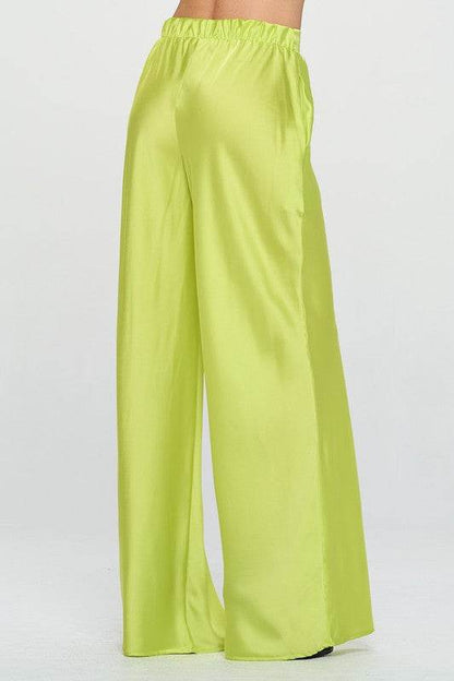 Stretch Satin Pants w/ Elastic Waist and Pockets - Shop Style & More | Fresh Looks, Everyday Deals & Free Shipping
