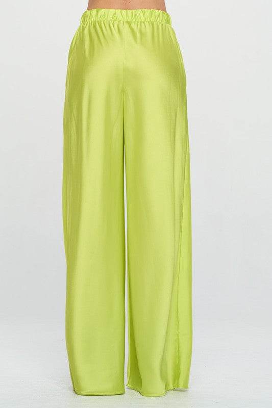 Stretch Satin Pants w/ Elastic Waist and Pockets - Shop Style & More | Fresh Looks, Everyday Deals & Free Shipping