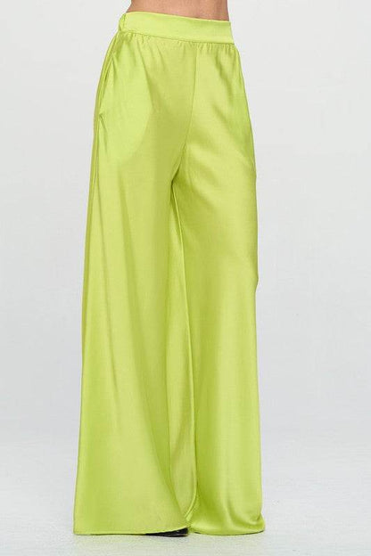 Stretch Satin Pants w/ Elastic Waist and Pockets - Shop Style & More | Fresh Looks, Everyday Deals & Free Shipping