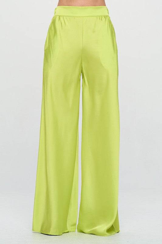 Stretch Satin Pants w/ Elastic Waist and Pockets - Shop Style & More | Fresh Looks, Everyday Deals & Free Shipping