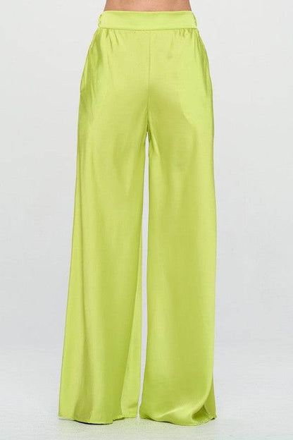 Stretch Satin Pants w/ Elastic Waist and Pockets - Shop Style & More | Fresh Looks, Everyday Deals & Free Shipping