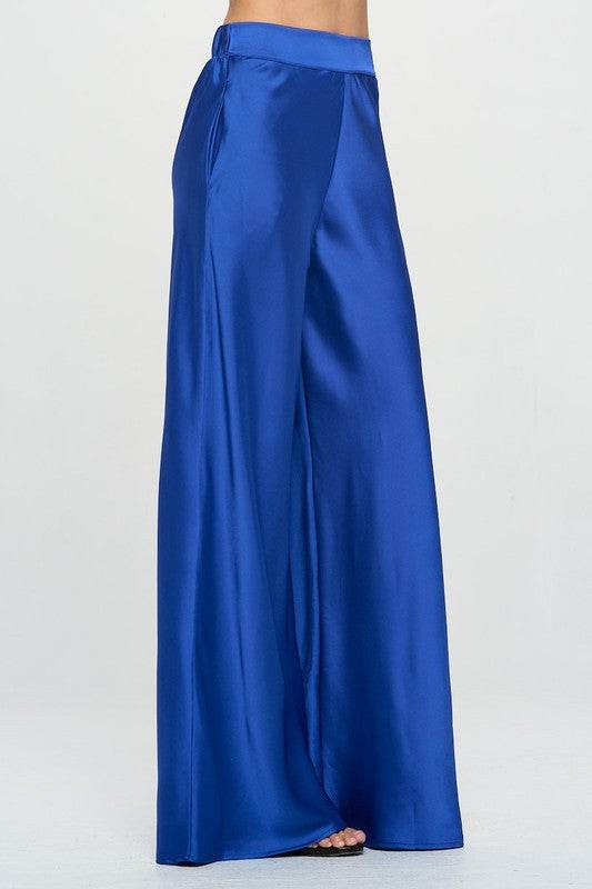 Stretch Satin Pants w/ Elastic Waist and Pockets - Shop Style & More | Fresh Looks, Everyday Deals & Free Shipping