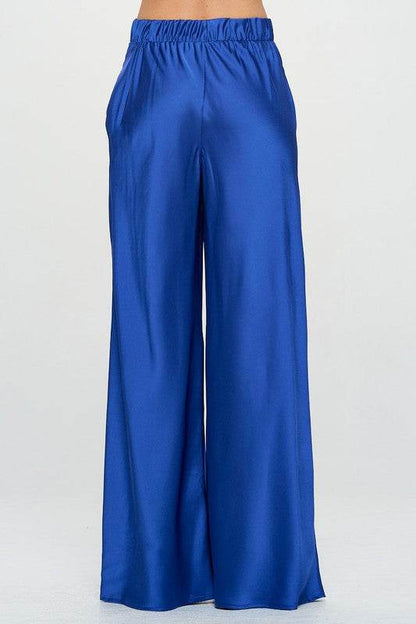 Stretch Satin Pants w/ Elastic Waist and Pockets - Shop Style & More | Fresh Looks, Everyday Deals & Free Shipping