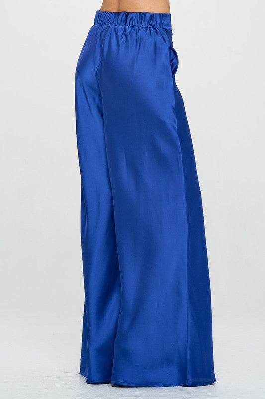 Stretch Satin Pants w/ Elastic Waist and Pockets - Shop Style & More | Fresh Looks, Everyday Deals & Free Shipping