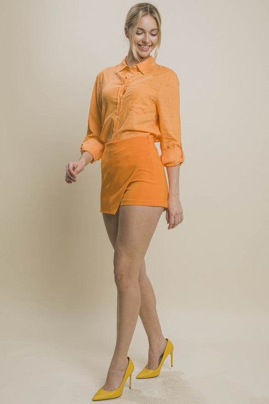 High Waist Asymmetrical Skort - Shop Style & More | Fresh Looks, Everyday Deals & Free Shipping