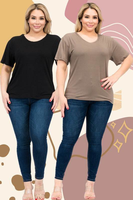 Plus Size Basic Short Sleeve T-shirt - Shop Style & More | Fresh Looks, Everyday Deals & Free Shipping