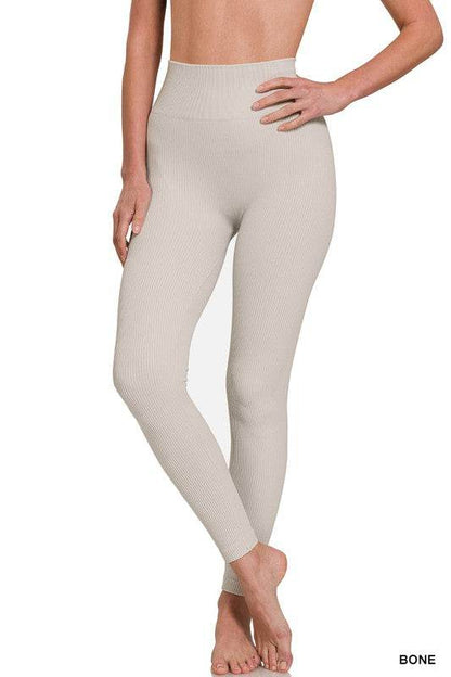 Ribbed Seamless High Waisted Full Length Leggings - Shop Style & More | Fresh Looks, Everyday Deals & Free Shipping