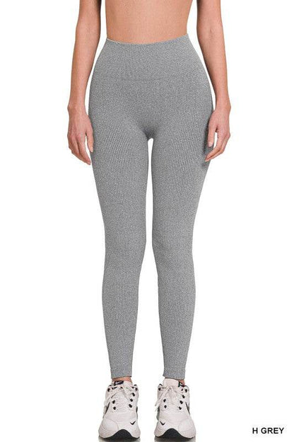 Ribbed Seamless High Waisted Full Length Leggings - Shop Style & More | Fresh Looks, Everyday Deals & Free Shipping