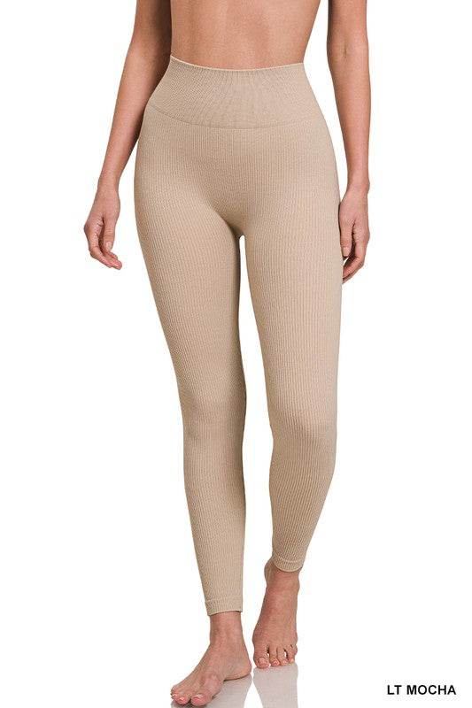 Ribbed Seamless High Waisted Full Length Leggings - Shop Style & More | Fresh Looks, Everyday Deals & Free Shipping