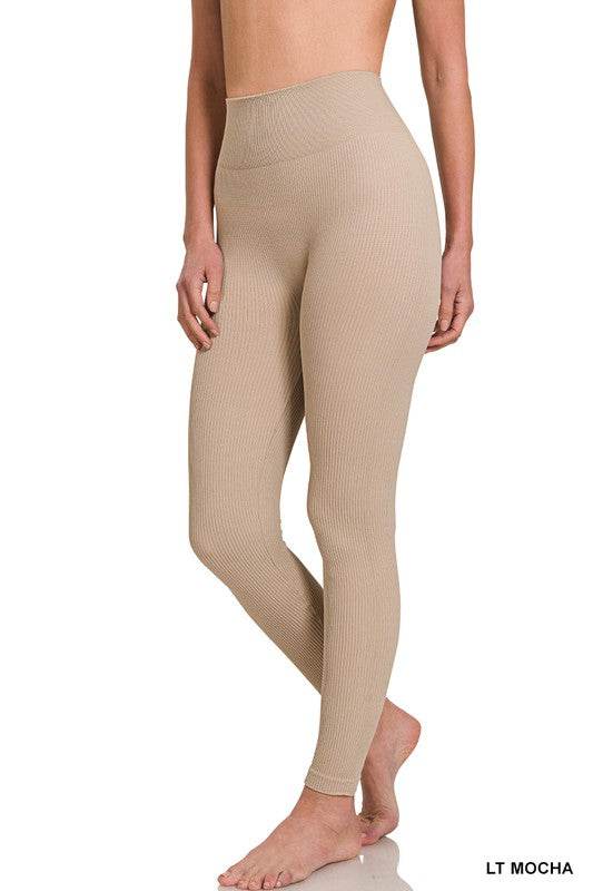 Ribbed Seamless High Waisted Full Length Leggings - Shop Style & More | Fresh Looks, Everyday Deals & Free Shipping