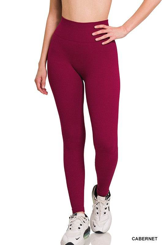 Ribbed Seamless High Waisted Full Length Leggings - Shop Style & More | Fresh Looks, Everyday Deals & Free Shipping