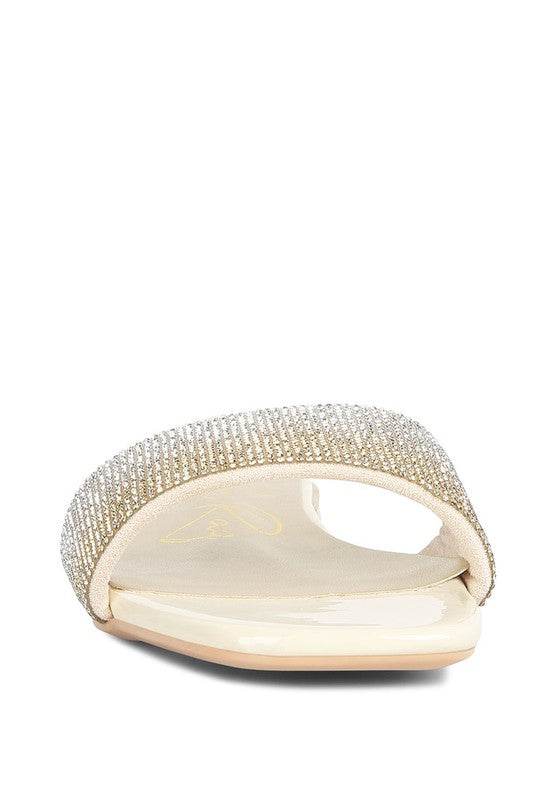 Top Flirt Rhinestone Slip On Sandals - Shop Style & More | Fresh Looks, Everyday Deals & Free Shipping