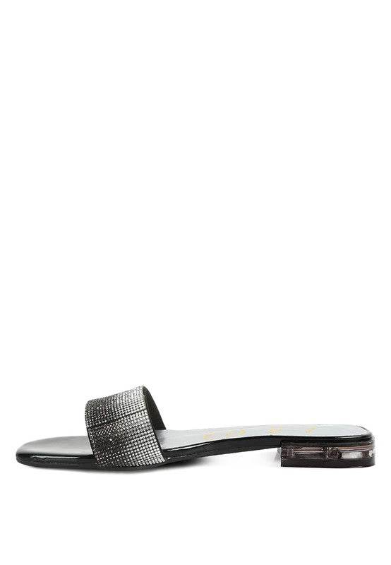 Top Flirt Rhinestone Slip On Sandals - Shop Style & More | Fresh Looks, Everyday Deals & Free Shipping