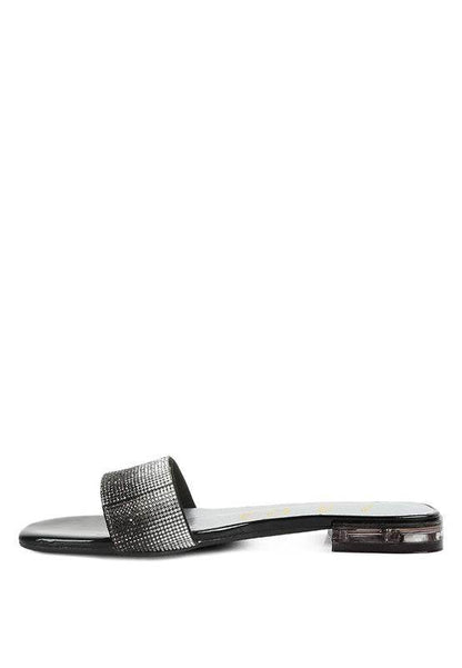 Top Flirt Rhinestone Slip On Sandals - Shop Style & More | Fresh Looks, Everyday Deals & Free Shipping