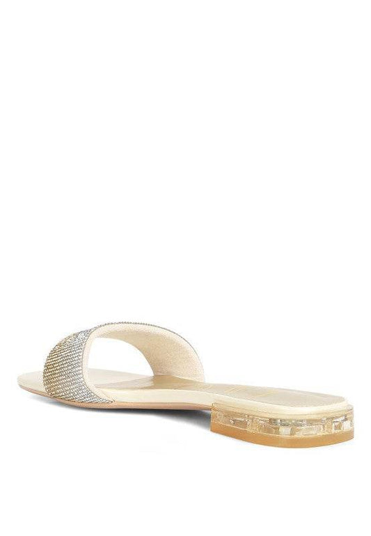 Top Flirt Rhinestone Slip On Sandals - Shop Style & More | Fresh Looks, Everyday Deals & Free Shipping