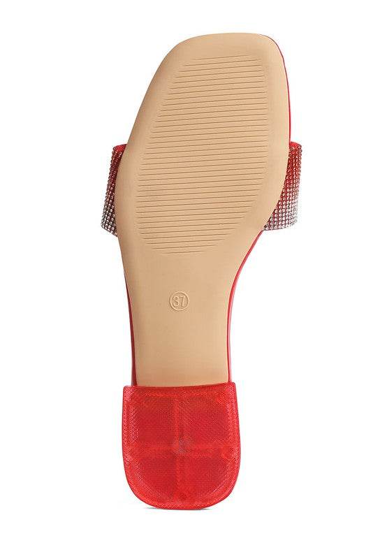 Top Flirt Rhinestone Slip On Sandals - Shop Style & More | Fresh Looks, Everyday Deals & Free Shipping
