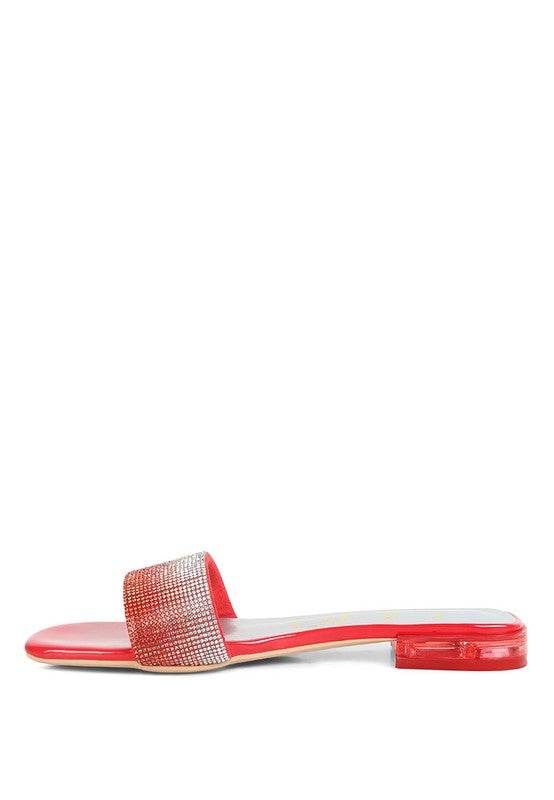 Top Flirt Rhinestone Slip On Sandals - Shop Style & More | Fresh Looks, Everyday Deals & Free Shipping