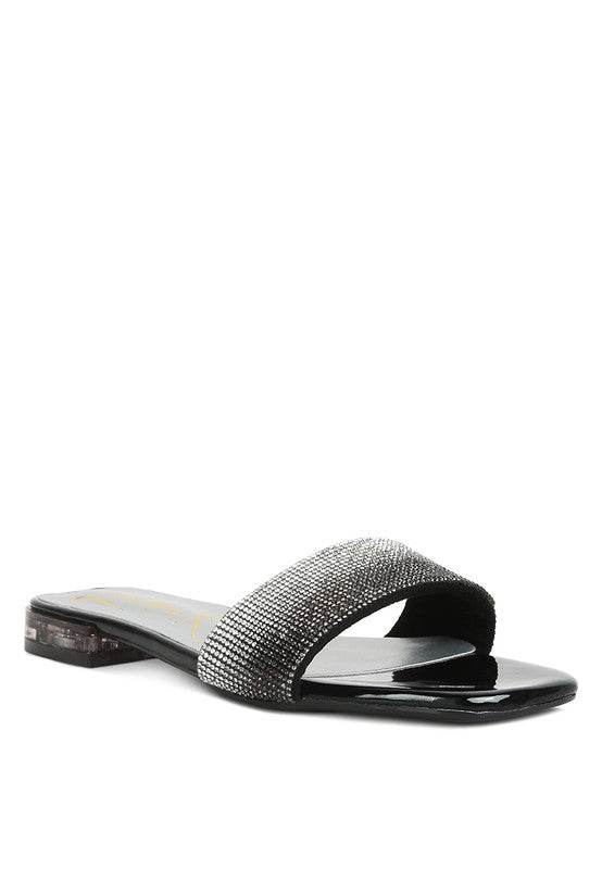 Top Flirt Rhinestone Slip On Sandals - Shop Style & More | Fresh Looks, Everyday Deals & Free Shipping