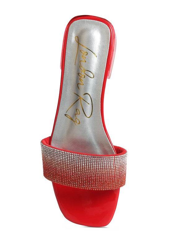 Top Flirt Rhinestone Slip On Sandals - Shop Style & More | Fresh Looks, Everyday Deals & Free Shipping
