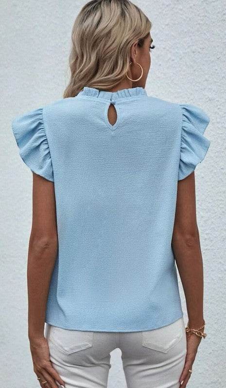 Mock Neck Ruffle Sleeve Blouse - Shop Style & More | Fresh Looks, Everyday Deals & Free Shipping