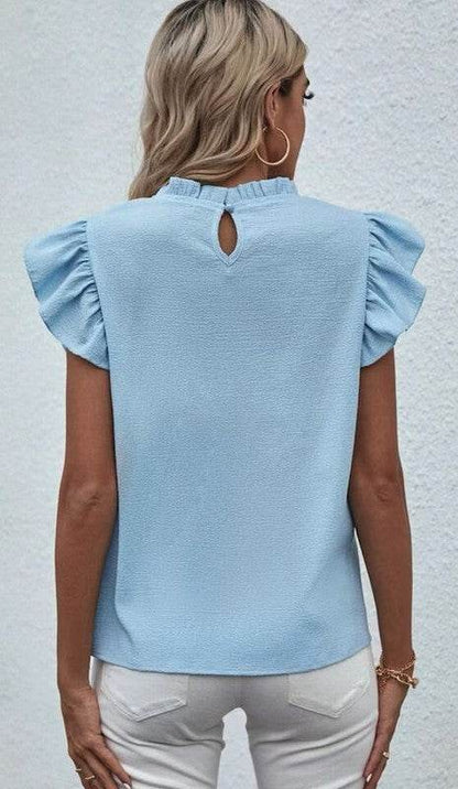 Mock Neck Ruffle Sleeve Blouse - Shop Style & More | Fresh Looks, Everyday Deals & Free Shipping
