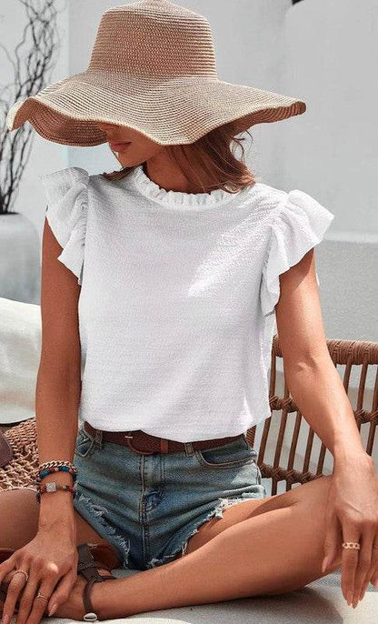Mock Neck Ruffle Sleeve Blouse - Shop Style & More | Fresh Looks, Everyday Deals & Free Shipping