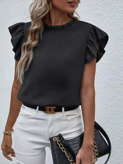 Mock Neck Ruffle Sleeve Blouse - Shop Style & More | Fresh Looks, Everyday Deals & Free Shipping