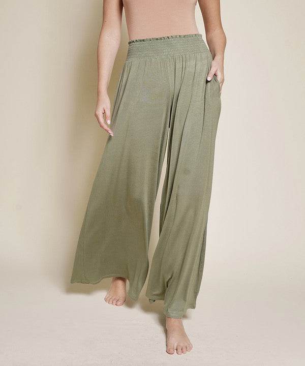 SMOCK ELASTIC WAIST MAXI PALAZZO - Shop Style & More | Fresh Looks, Everyday Deals & Free Shipping