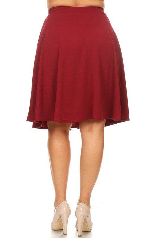 Solid high waisted A-line knee length skirt - Shop Style & More | Fresh Looks, Everyday Deals & Free Shipping