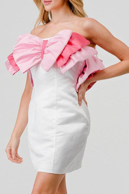 ATHINA BIG RIBBON MINI DRESS - Shop Style & More | Fresh Looks, Everyday Deals & Free Shipping