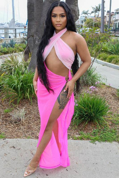 SEXY TIE AROUND HIGH SLIT DRESS - Shop Style & More | Fresh Looks, Everyday Deals & Free Shipping