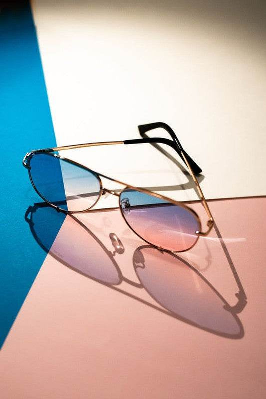 Gold Blue Pink Unisex Aviator Sunglasses - Shop Style & More | Fresh Looks, Everyday Deals & Free Shipping