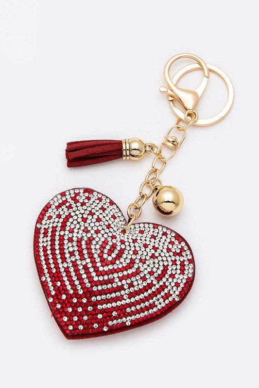 Iconic Rhinestone Heart Pillow Key Chain - Shop Style & More | Fresh Looks, Everyday Deals & Free Shipping