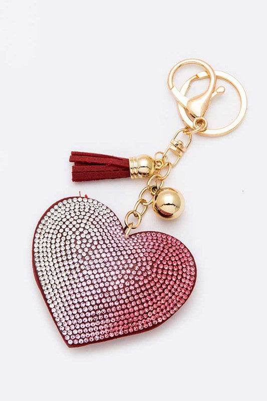 Gradient Rhinestone Heart Pillow Key Chain - Shop Style & More | Fresh Looks, Everyday Deals & Free Shipping