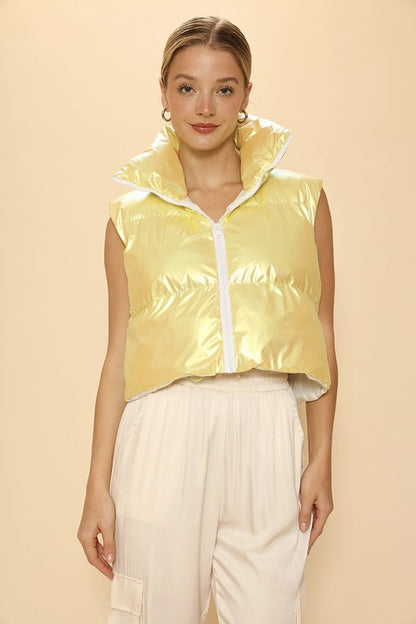 Metallic puffer vest Women's Outerwear